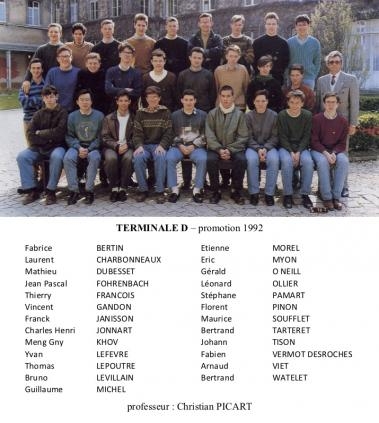 Terminale D - promotion 1992