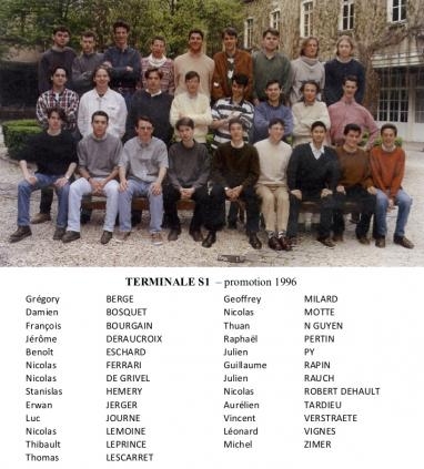 Terminale S1 - promotion 1996