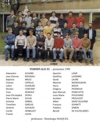 Terminale S2 - promotion 1998