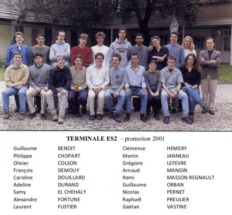 Terminale ES2 - promotion 2001