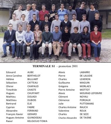 Terminale S1 - promotion 2001