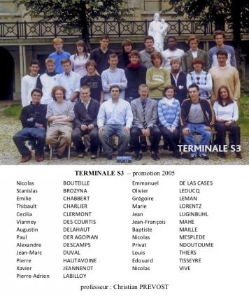 Terminale S3 - promotion 2005